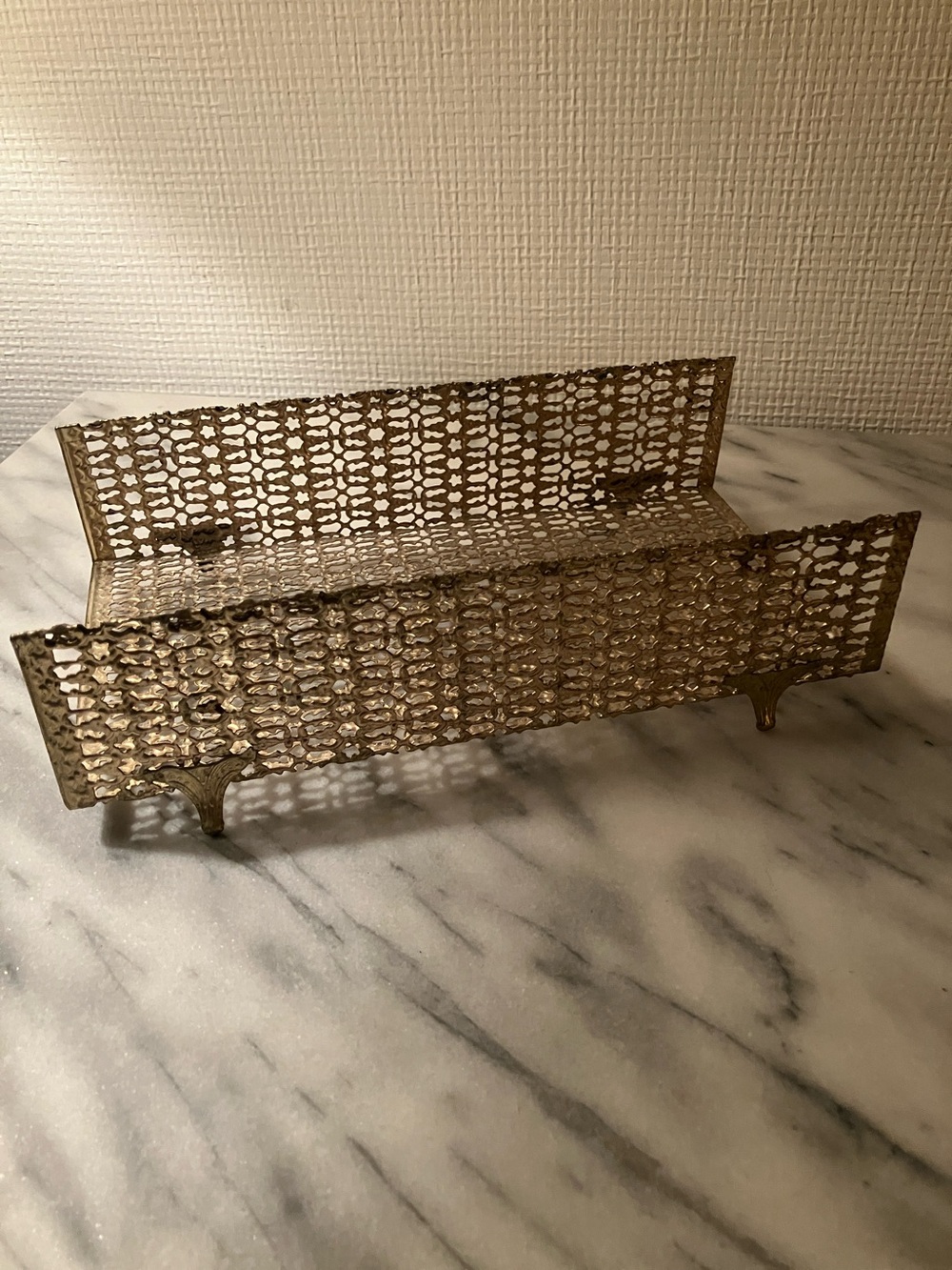 Vintage filigree tissue box holder